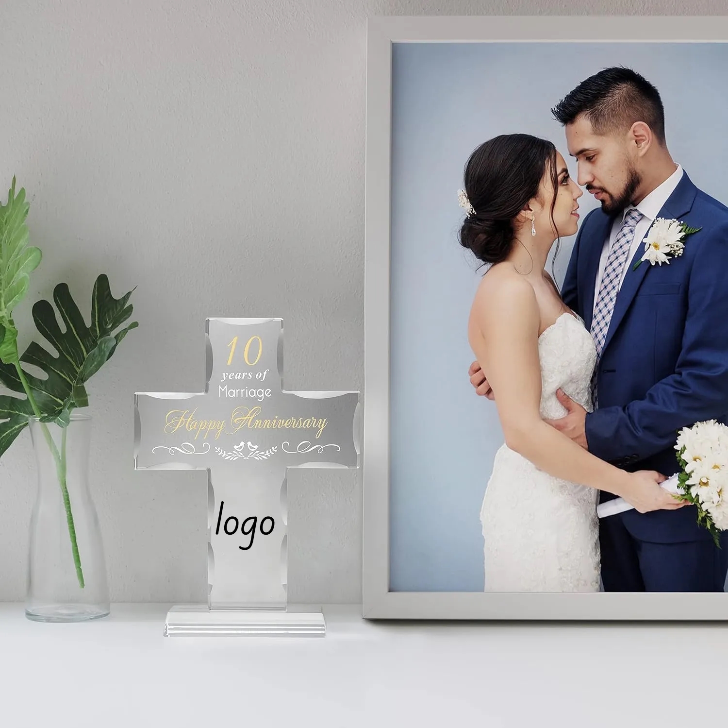 Engraved Custom Crystal Cross Wedding Religious Gifts 5