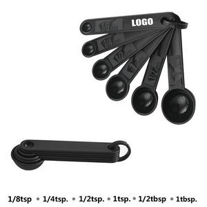 5 In 1 Black Measuring Spoon Set With Volume Markings 10