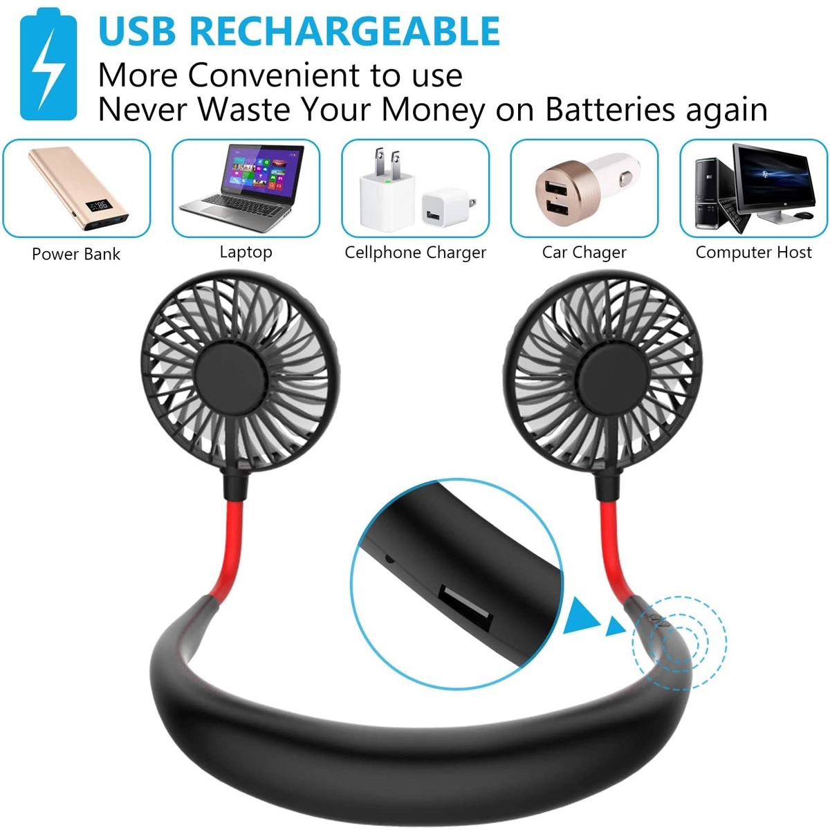 Portable LED Sports Neck Fans 2