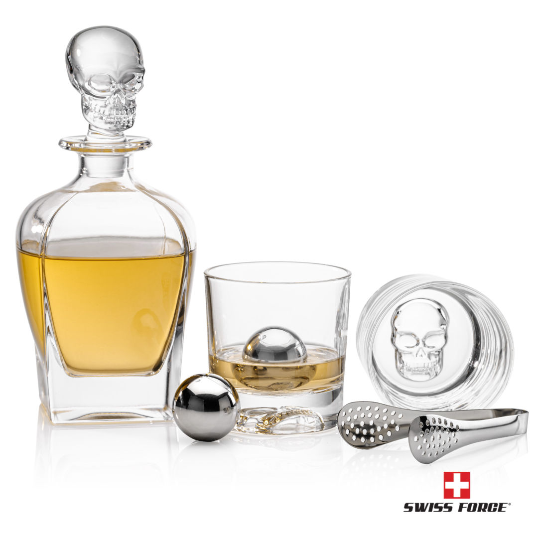 Delrina Skull Decanter Set & Ice Balls 3