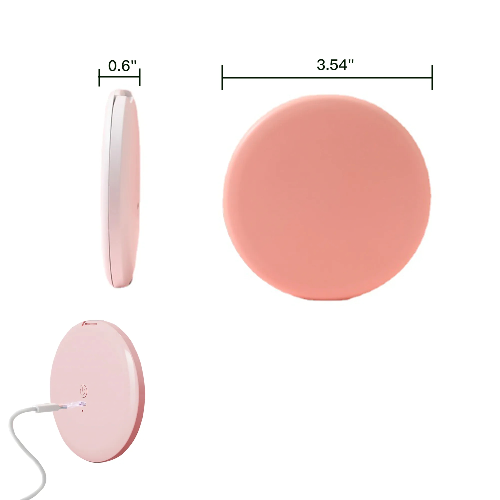 LED Mirror Rechargeable Compact 1x/2x Magnification 3