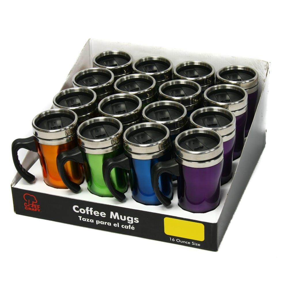 16 oz Coffee Mugs - Assorted Stainless Steel 2