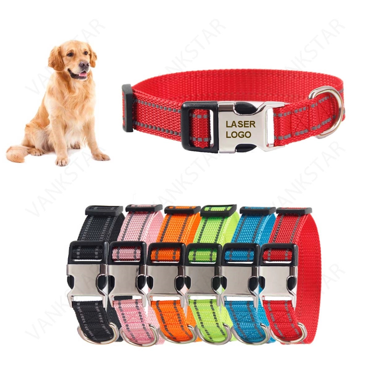Reflective Dog Collar With Metal Buckle 2