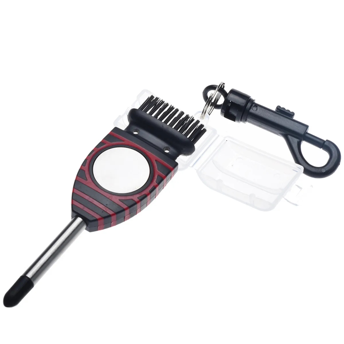 3-In-1 Golf Club Brush Groove Cleaner W/ Magnetic Ball Mark 7