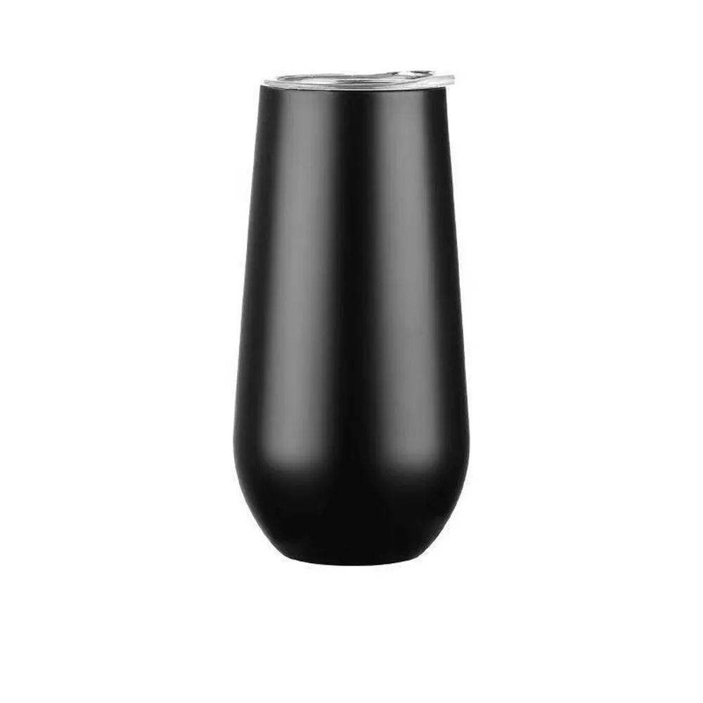 Insulated Champagne Flute With Top Lid Stainless Steel Cup 7