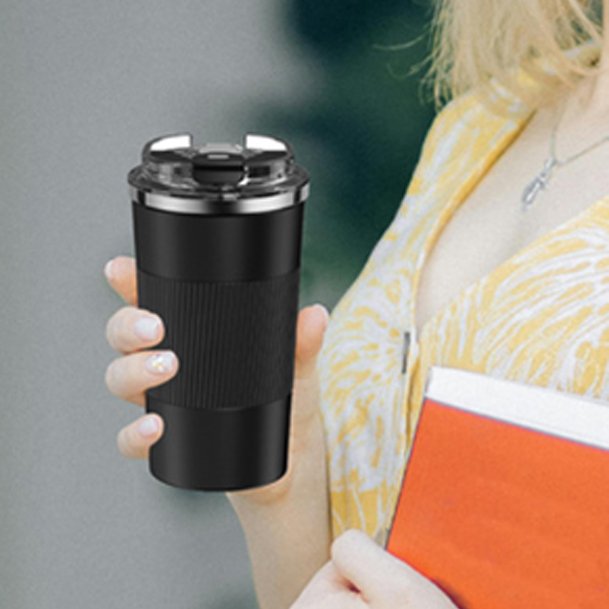 17Oz. Stainless Steel Insulated Travel Mug W/ Flip Lid 1