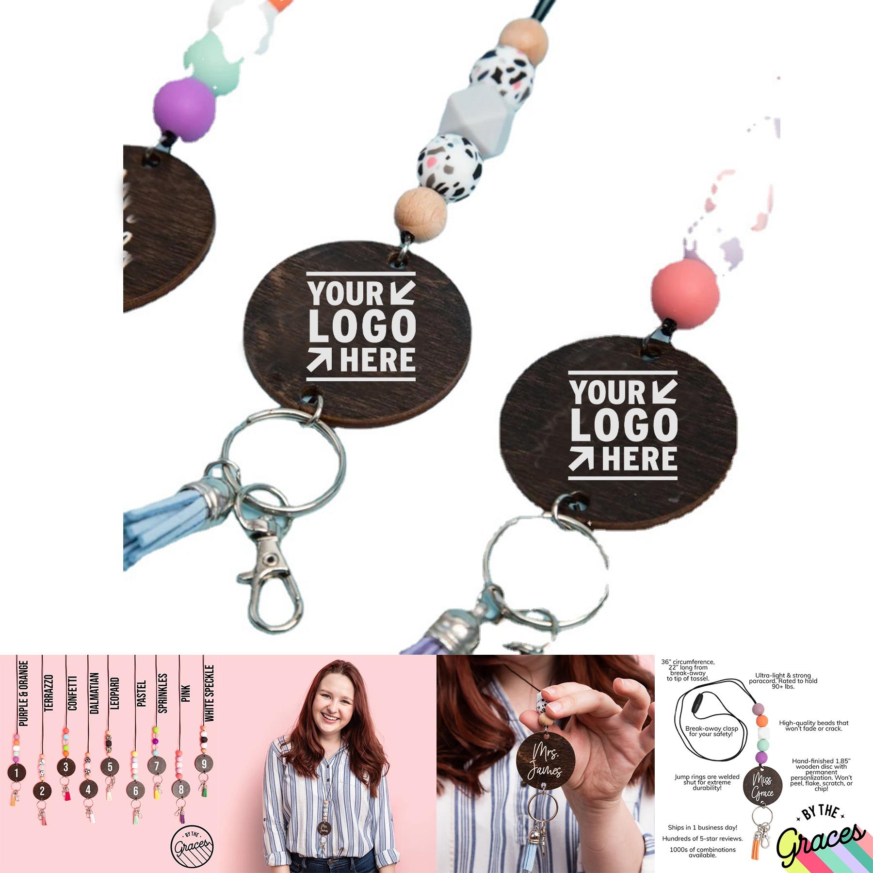 Handmade Personalized Teacher Lanyard For Name Badges And Keys