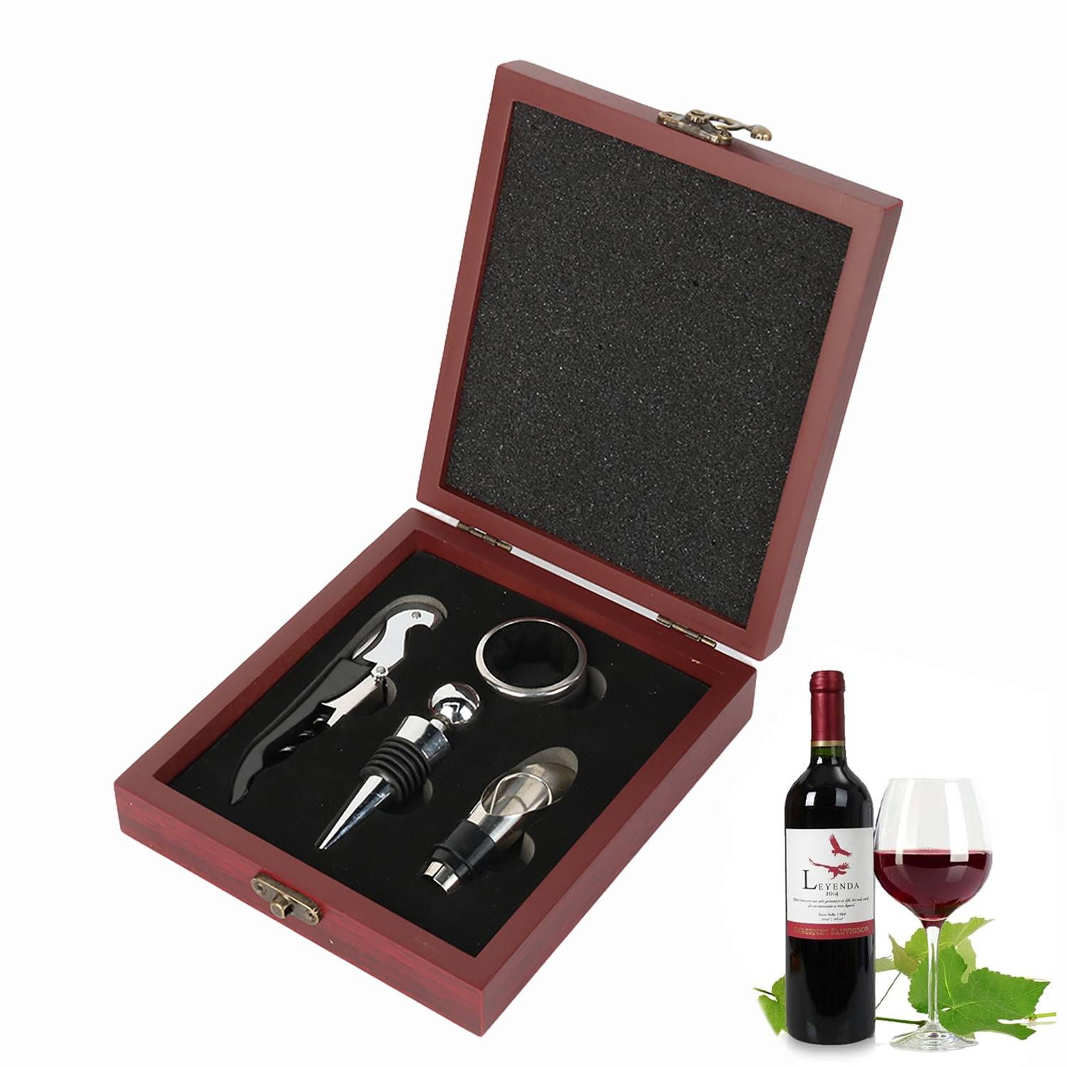 4 Pcs Stainless Steel Wine Bottle Opener Set w/ Box 4