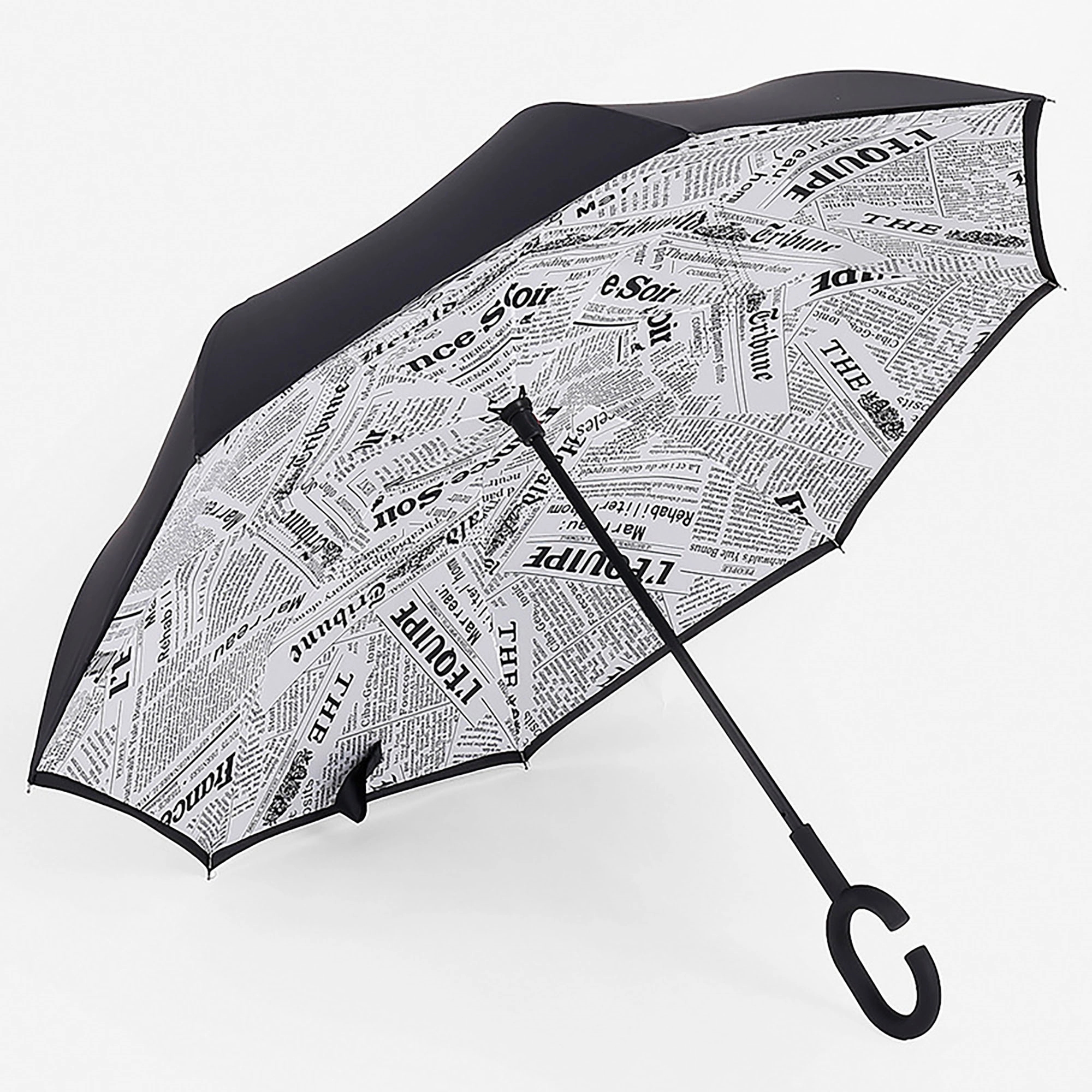 Reverse Upside Down Umbrella With C-Shaped Handle 4