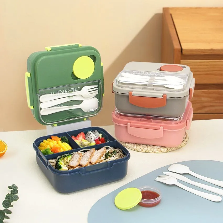 Square Portable Lunchbox with Multi Compartment Container 4