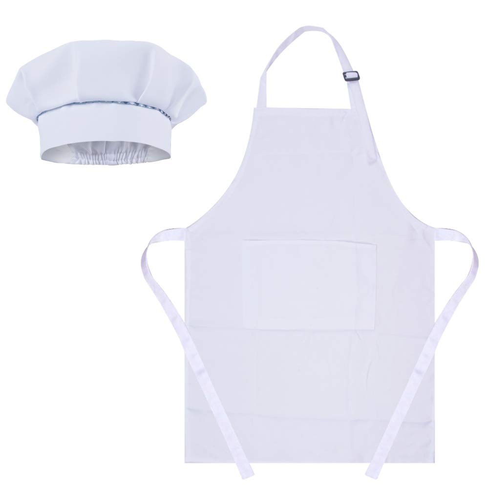 Kids Aprons Chef Hats Set 6