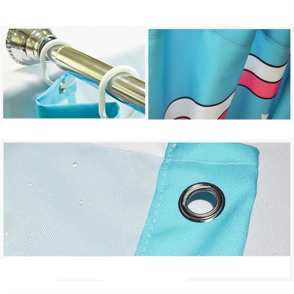 Custom Waterproof Polyester Fabric Shower Curtain 2