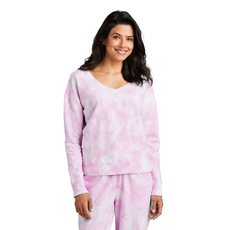Port & Company Women's Beach Wash Cloud Tie-Dye V-Neck Sweatshirt 2