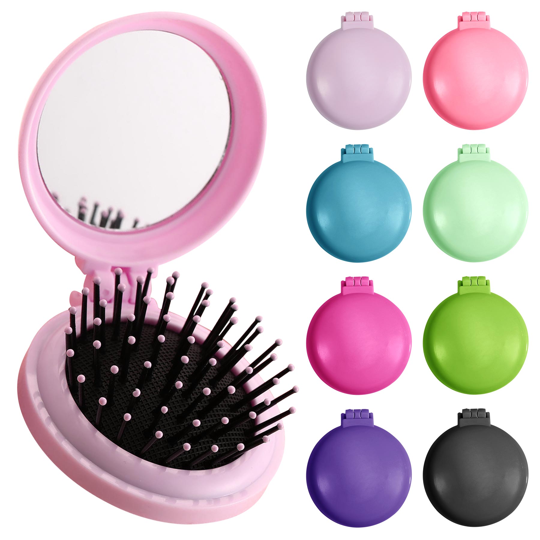 Folding Massage Plastic Comb With Mirror 1