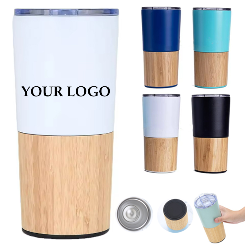 20oz Stainless Steel Bamboo Cup With Lid 3