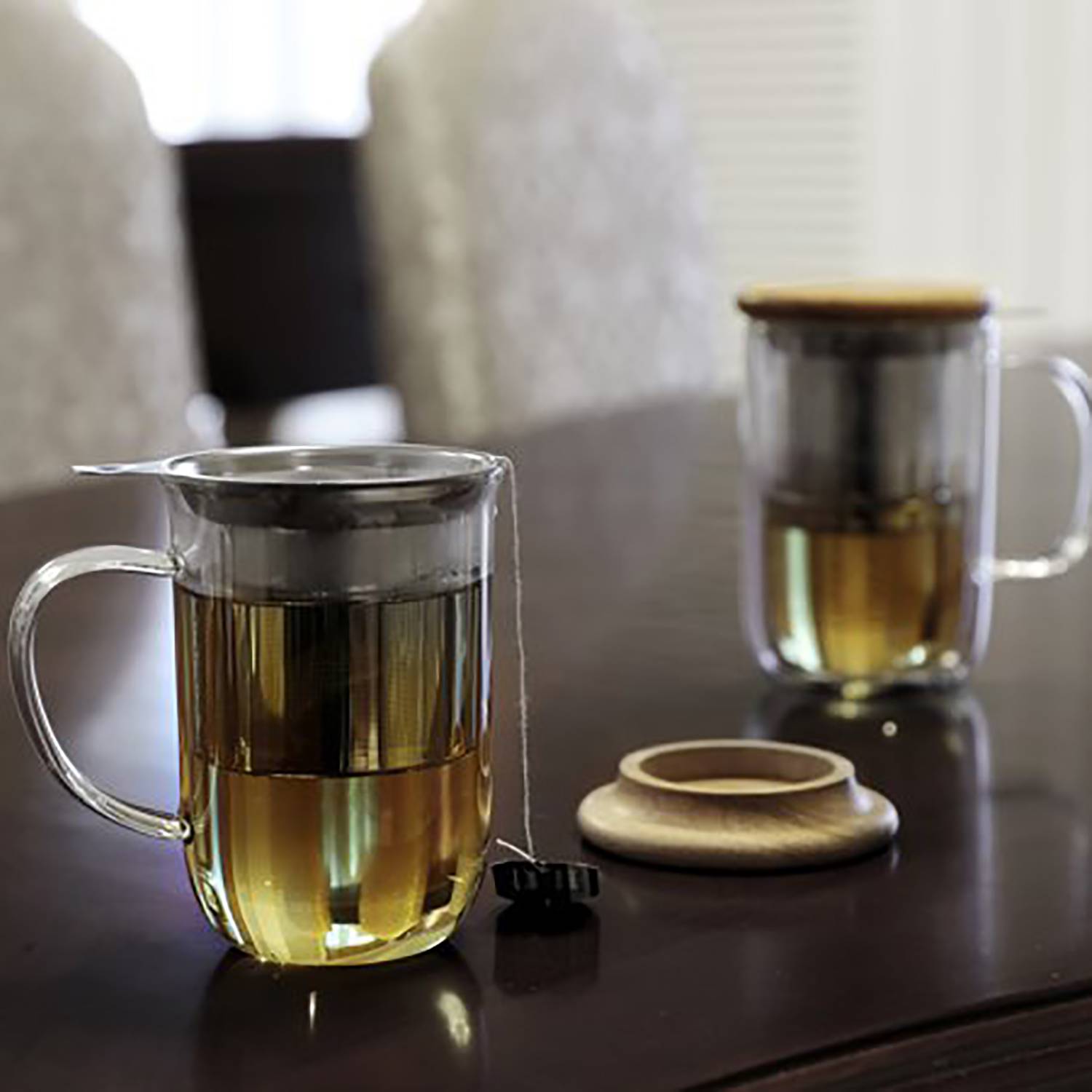10oz Double Wall Glass Cup with Tea Infuser 4