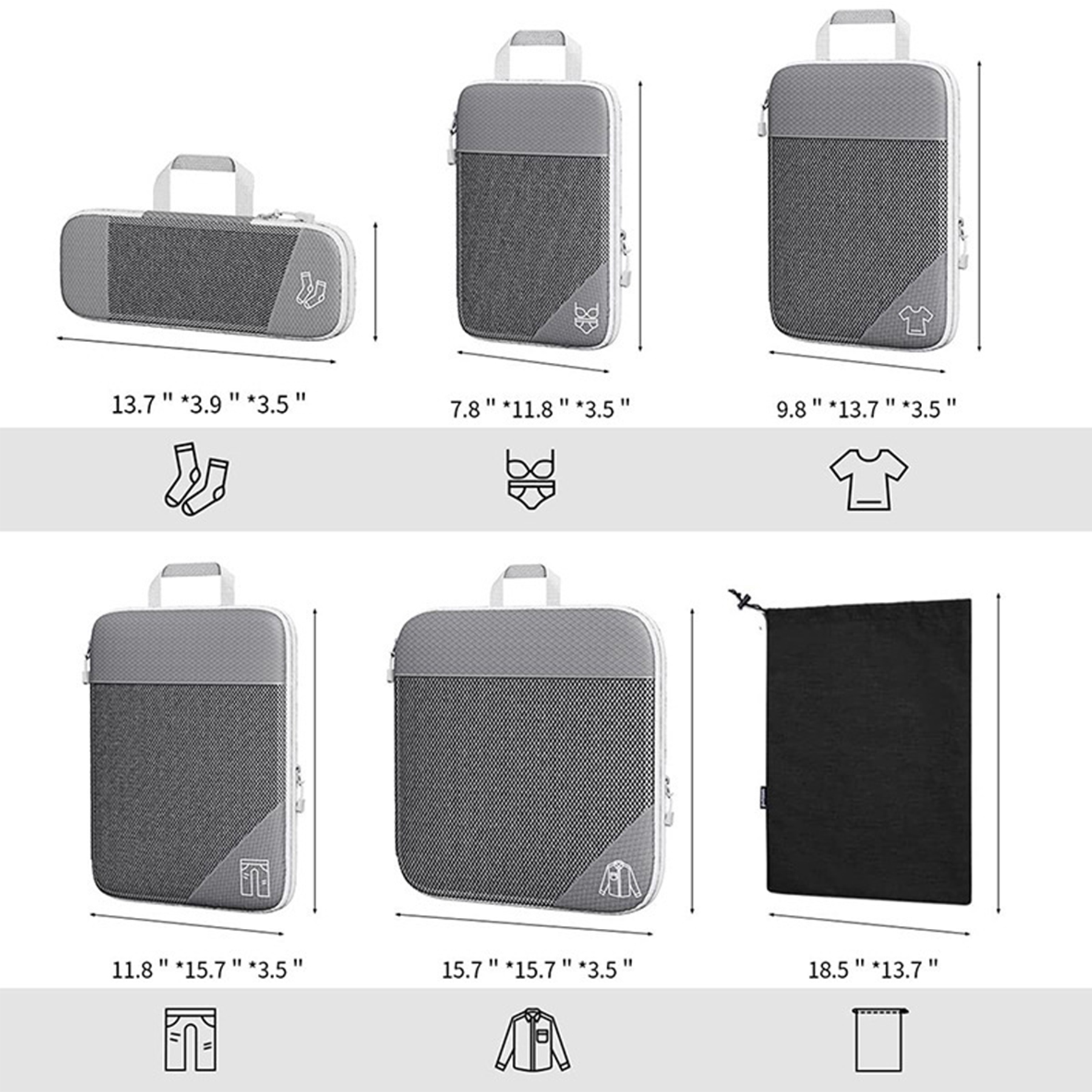 Ultralight Compression Packing Cubes for Travel 3