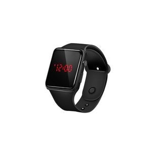 Sports Watch With Red Digital Square Dial Adjustable Band Detachable Design 42