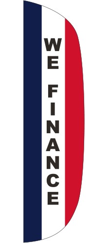 "WE FINANCE" 3' x 15' Message Flutter Flag 1