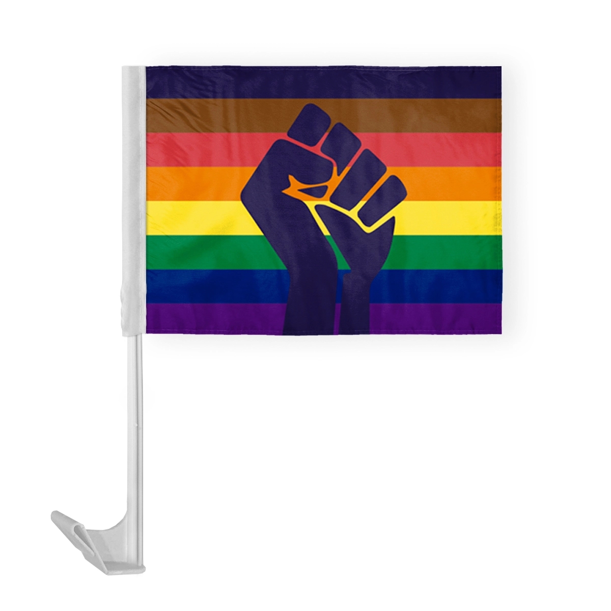 12 " x 16 " ePoly POC with fist Economy Car Flag 2
