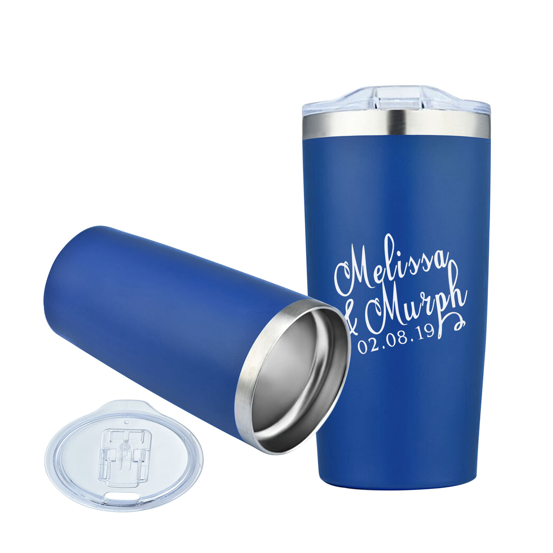 20 oz. Silver Rim Double Wall Vacuum Tumbler Water Bottle 12