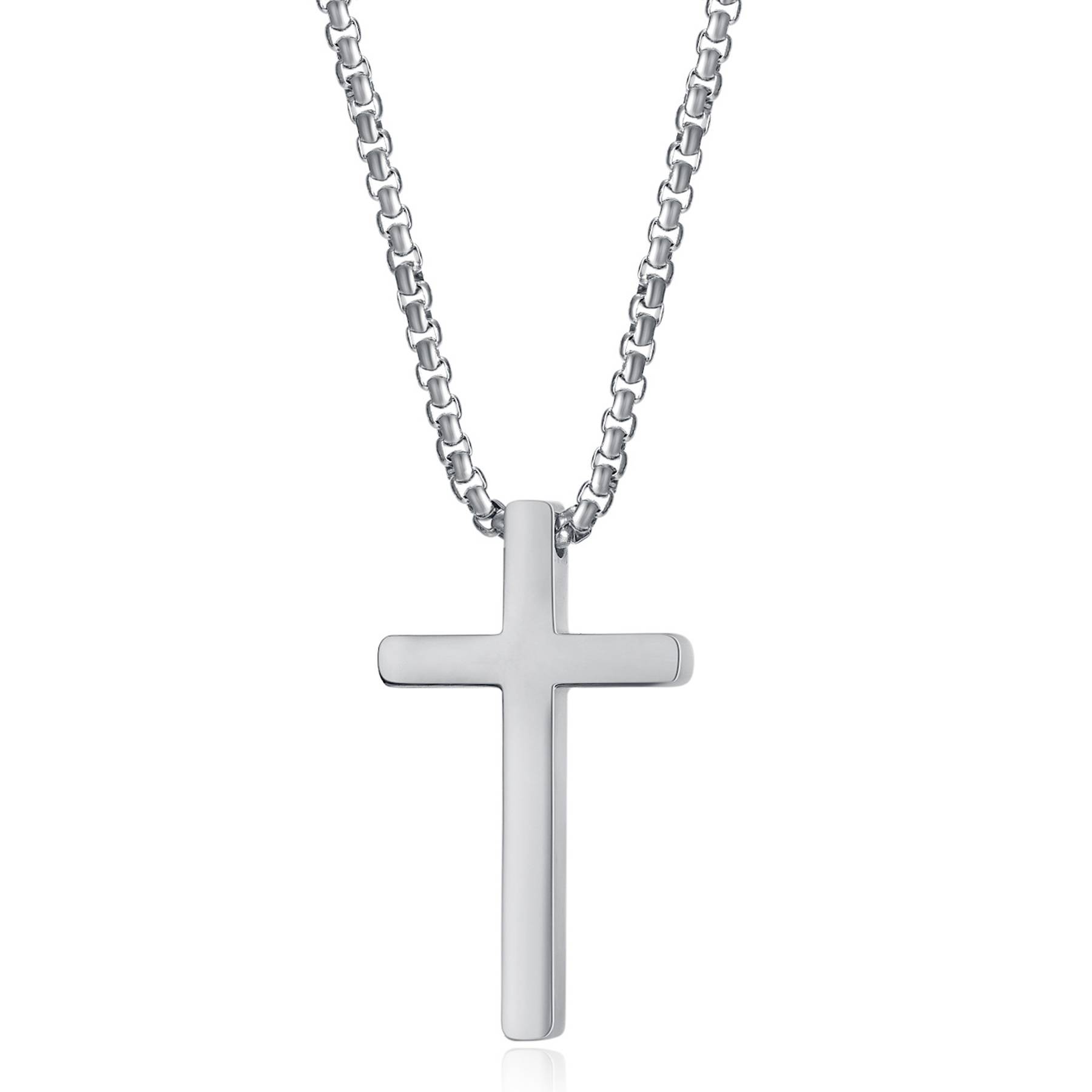 Stainless Steel Simple Statement Cross Necklace 6