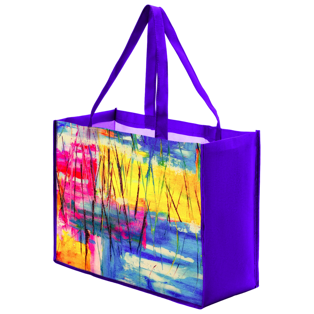 Rock'it 3-Day Sublimated PET Non-Woven Shopping Tote Bag w/ Gusset - 2 Sided (16" x 12" x 6")
