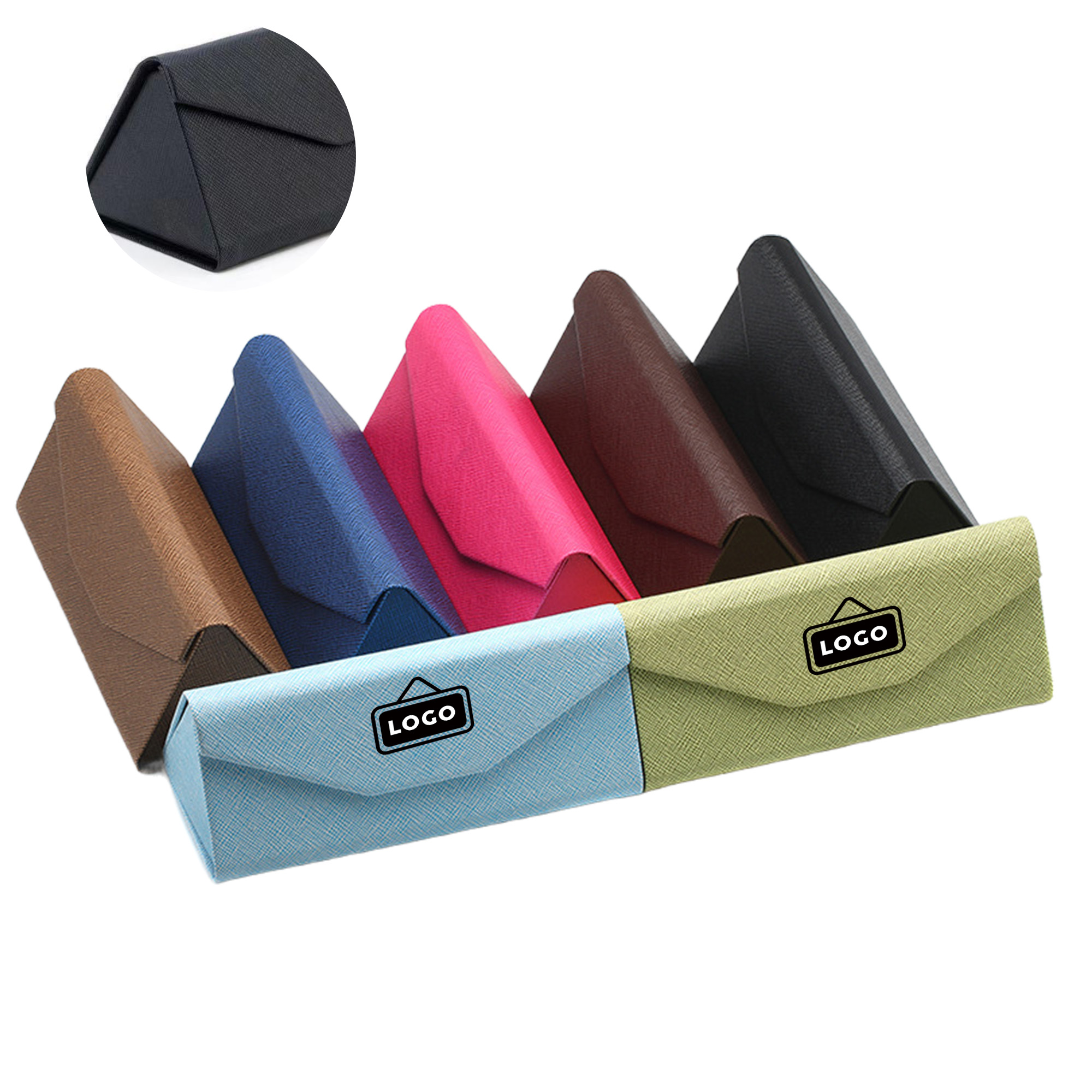 MOQ50 PU Leather Sunglasses Case Compact Protective 3