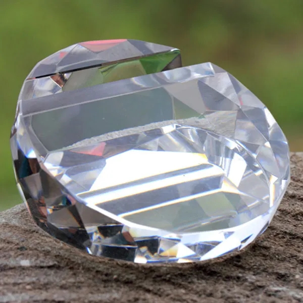 Round Crystal Business Card Holder Paperweight 2