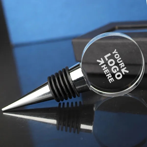 Personalized Round Crystal Wine Stopper 1