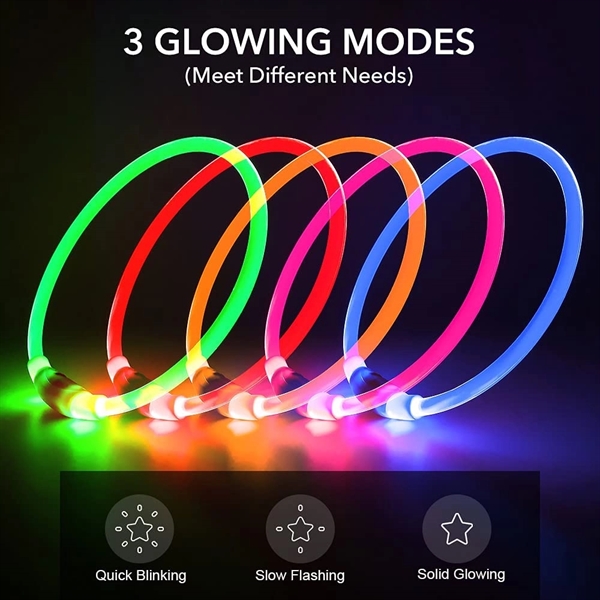 USB Rechargeable LED Dog Pet Flashing Light Collar 3
