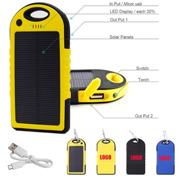 STOCK 3 in 1 Waterproof Solar Charger with LED SOS Light 3