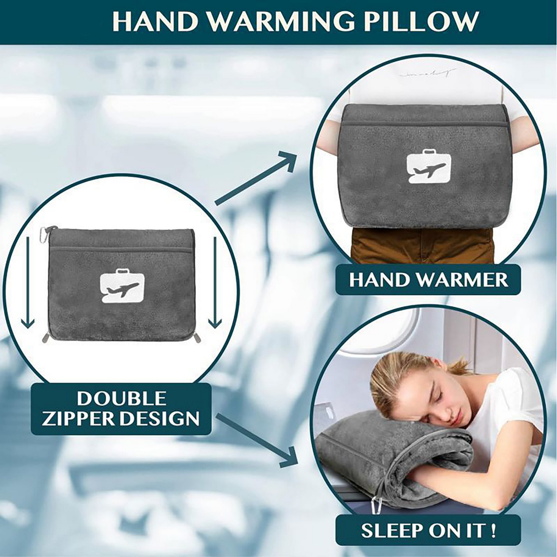 2-in-1 Flannel Travel Blanket 9