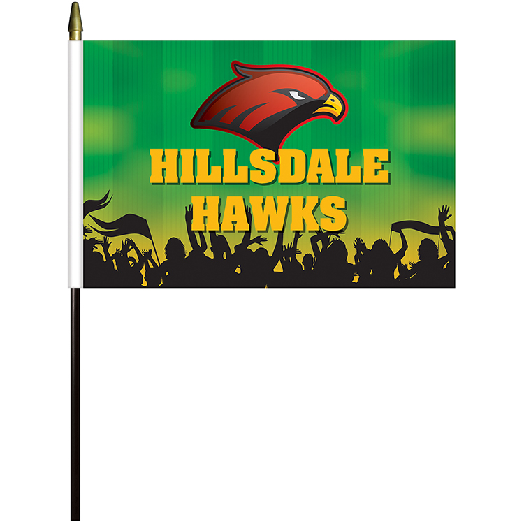 8"x 12" Single Reverse Polyester Stick Flags 10