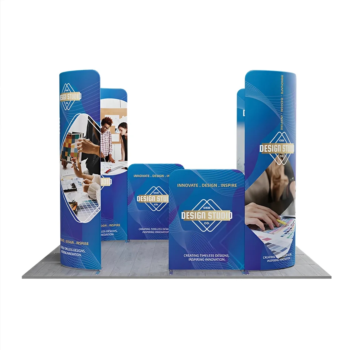 10ft Magnetic Modular Fabric Displays - L Shape Curved 17