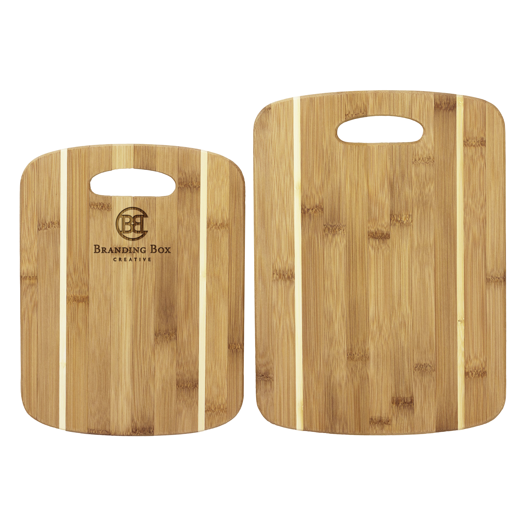 2-Piece Striped Bamboo Cutting Board Set, 13" x 9-1/2" and 11" x 8-1/2"