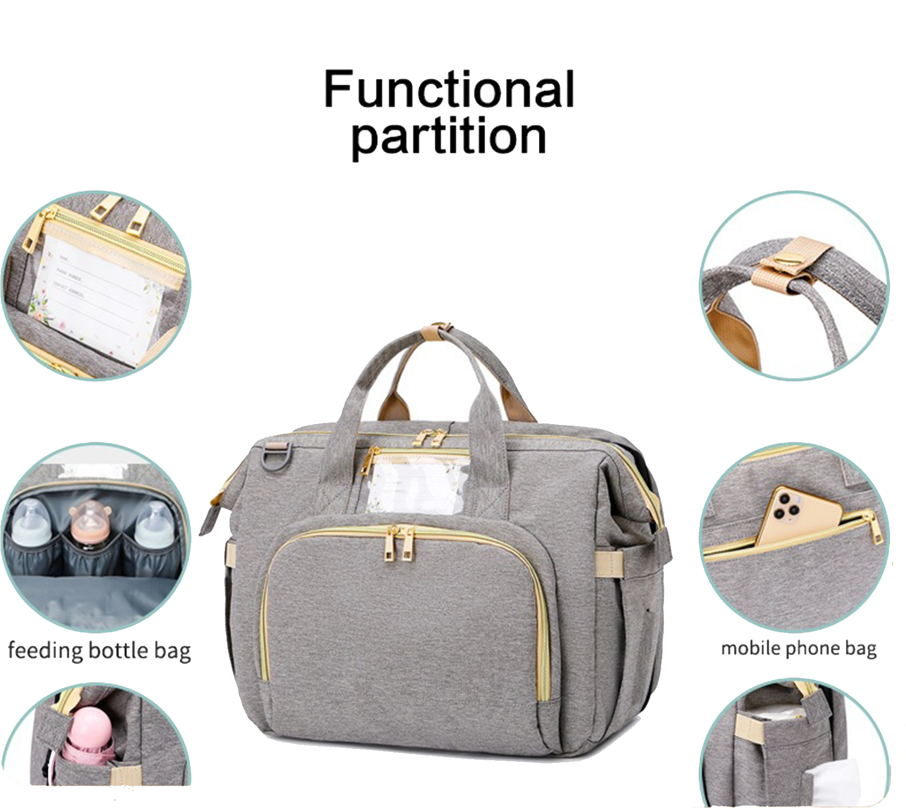 Multi-Function Travel Portable Backpack Mommy Bag 8