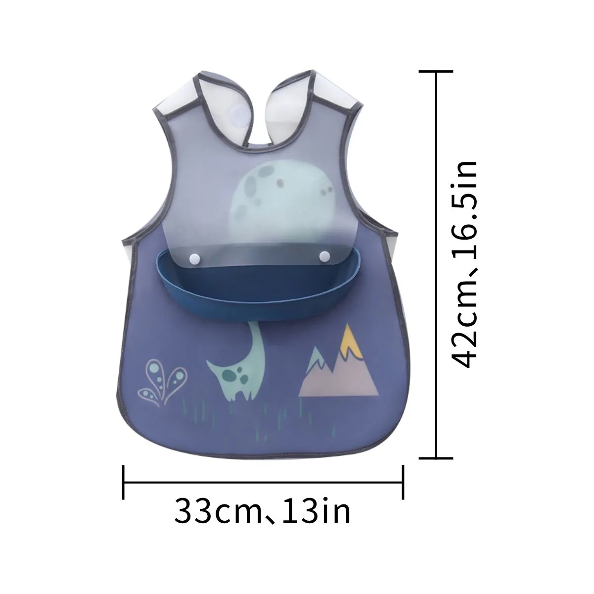 Waterproof Baby Smock Bib With Food Catcher Pocket 7