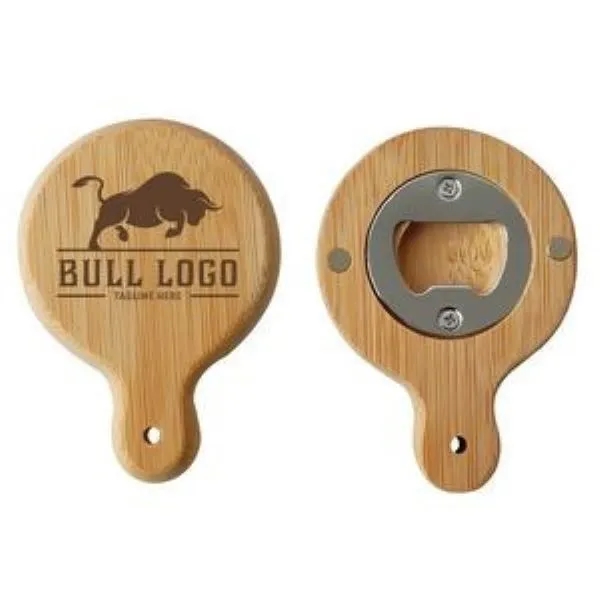 Bamboo Wooden Handle Bottle Opener With Magnet 7