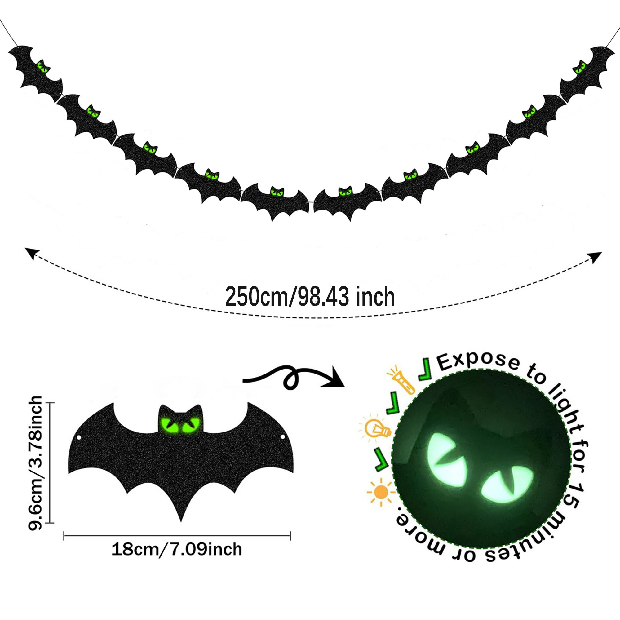 Custom Hollow Carved Halloween Bat Party Hanging Flag 2