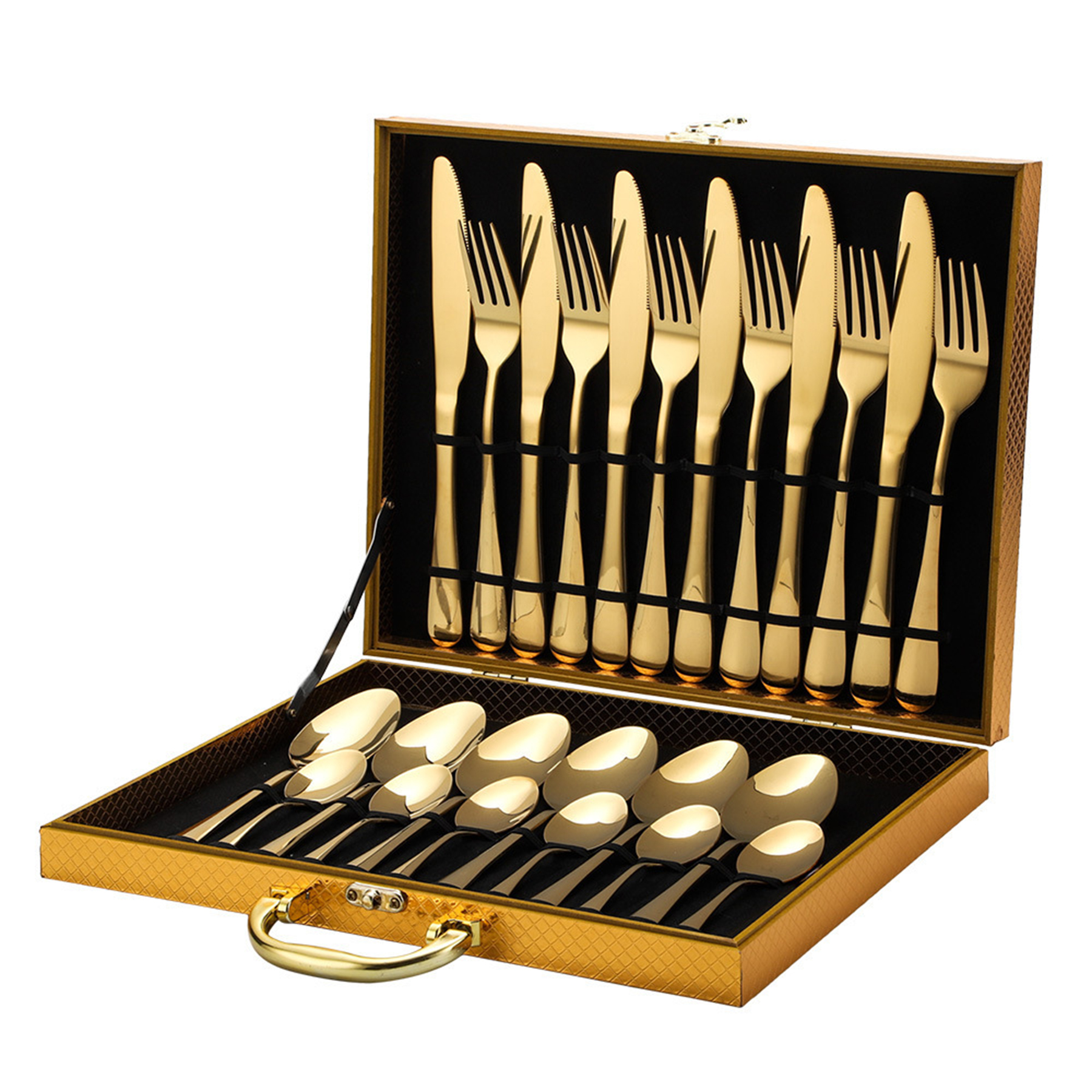 24pcs Steel Tableware Set With Gift Box 1