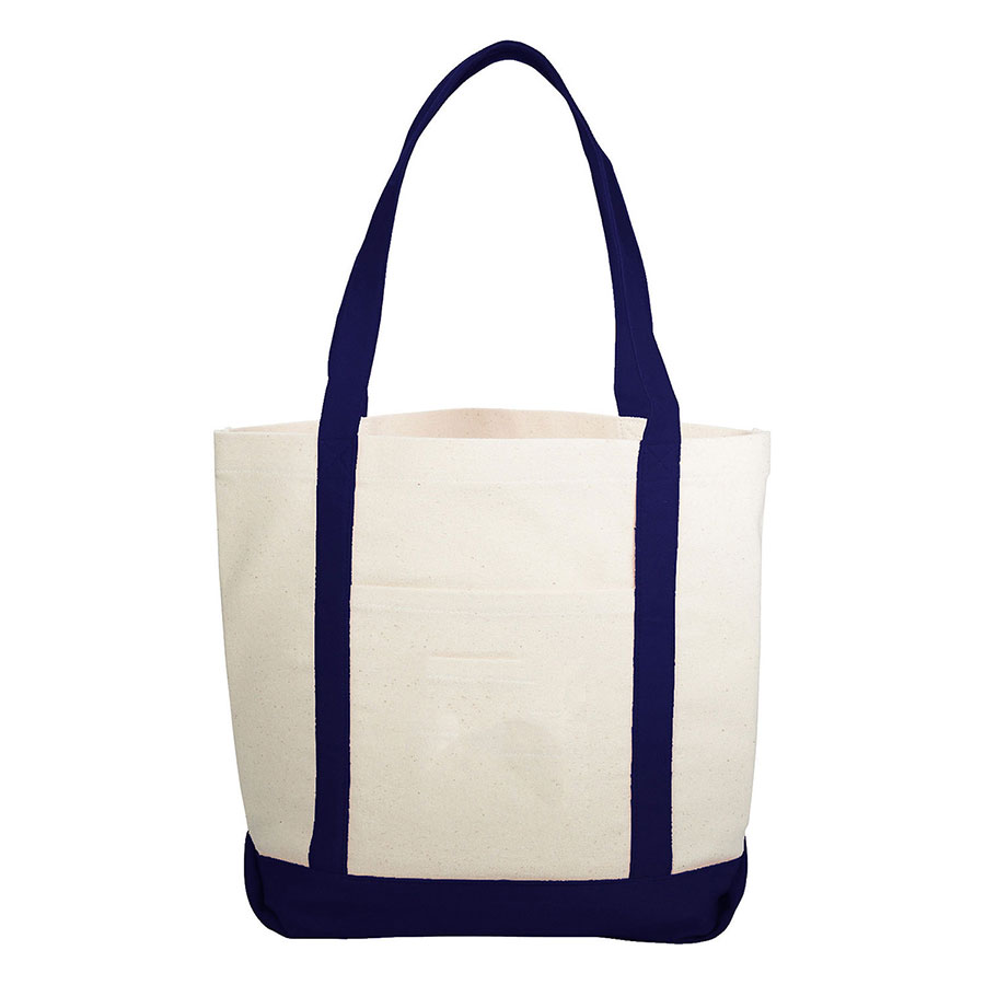 10 oz Cotton Canvas Boat Tote Bag - 12.25"W x14.75"H x 5"D x 6