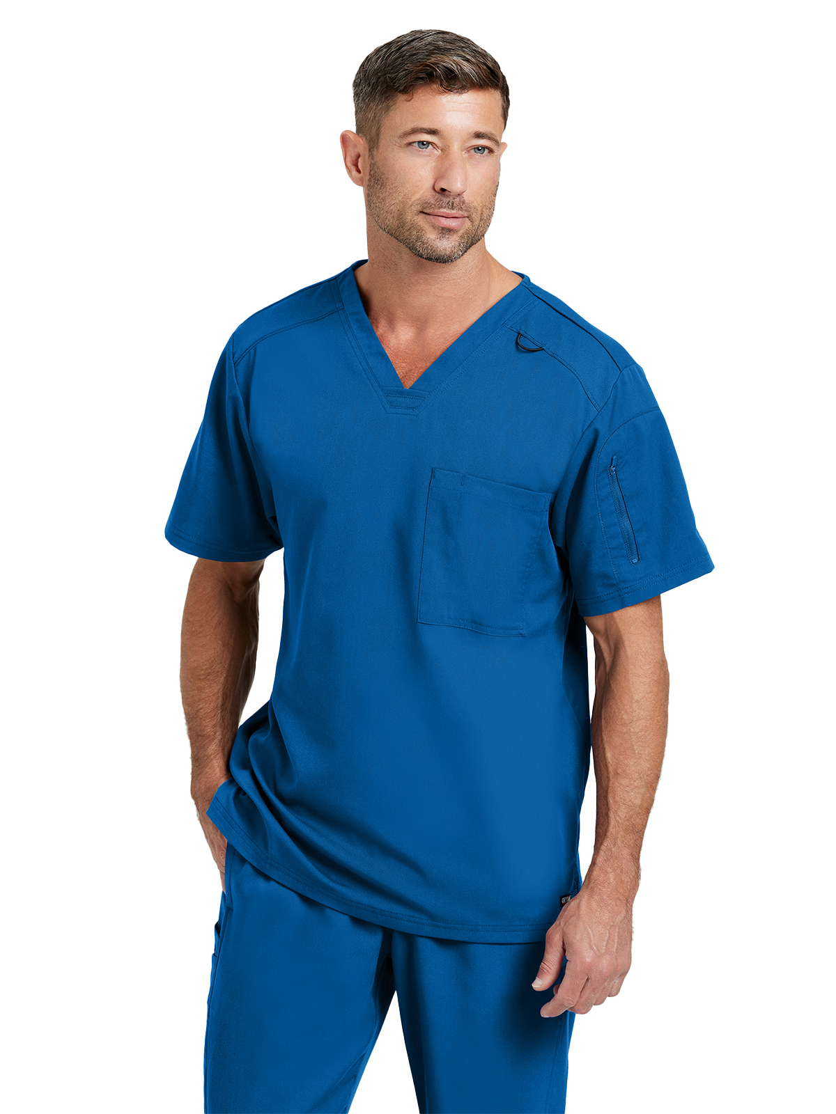 Grey's Anatomy Spandex Stretch - Men's Two-Pocket V-Neck Murphy Scrub Top 19