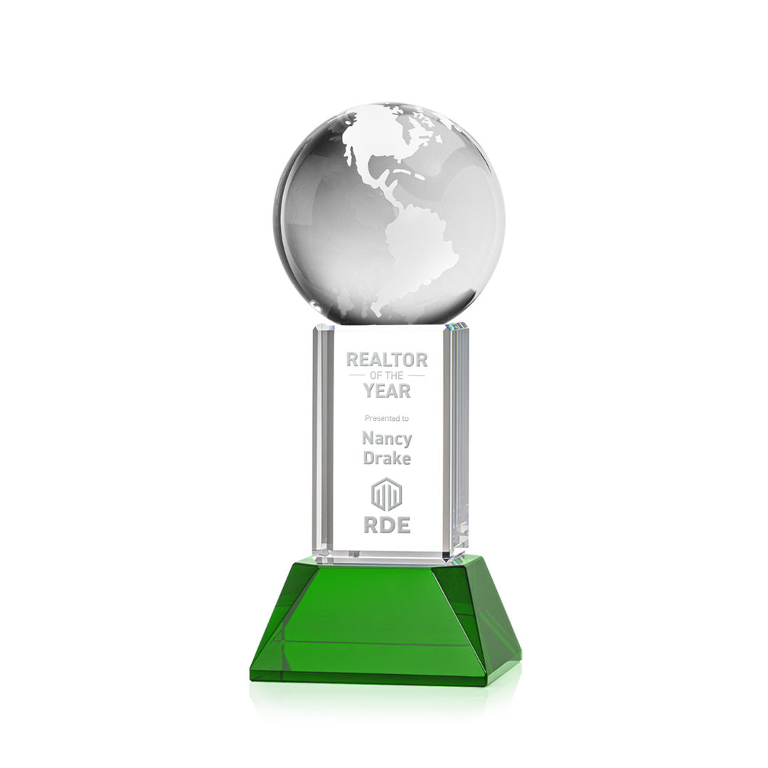Globe Award on Stowe Base - Green 4