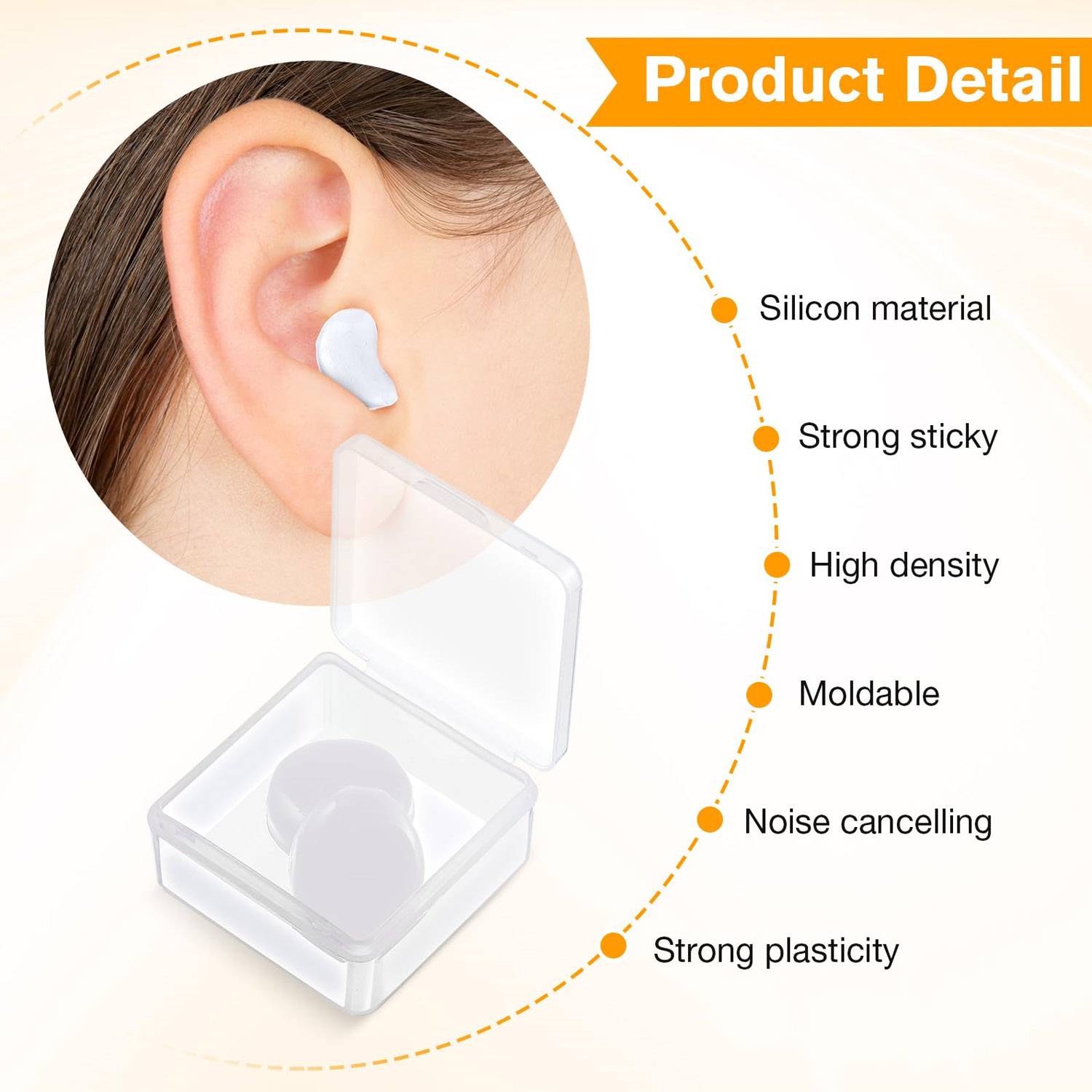 Reusable Moldable Silicone Earplugs For Sleeping 2