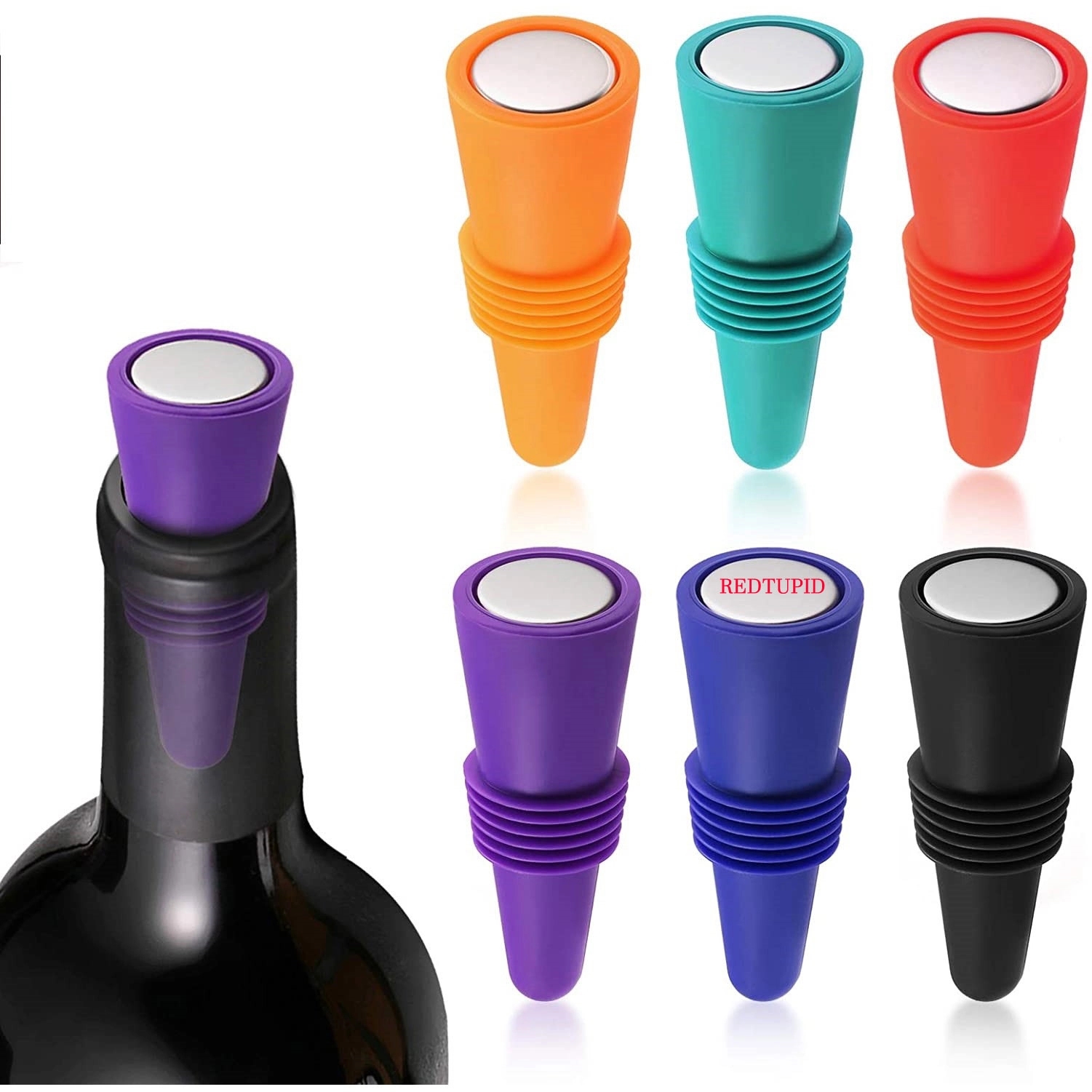 Silicone Reusable Sparkling Wine Bottle Stopper 5
