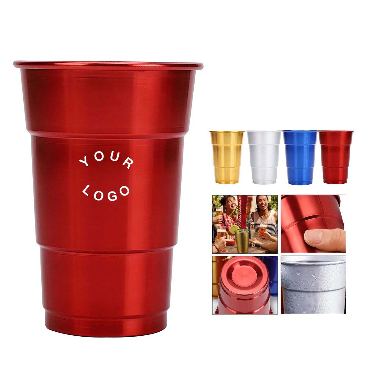 Reusable Aluminum Beer Cup 16oz Lightweight 4
