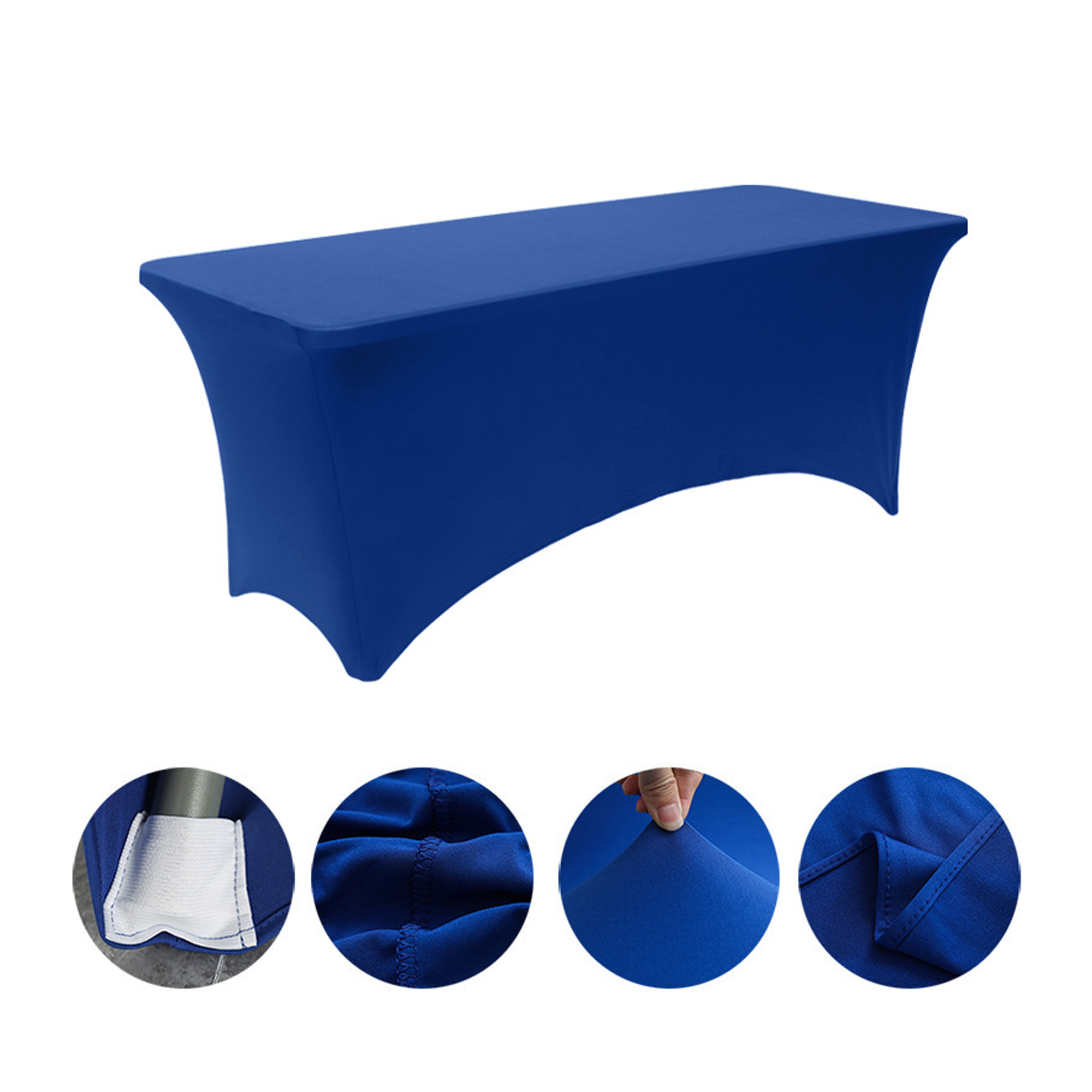 6FT Customized Polyester Tablecloth Elastic Table Cover 6