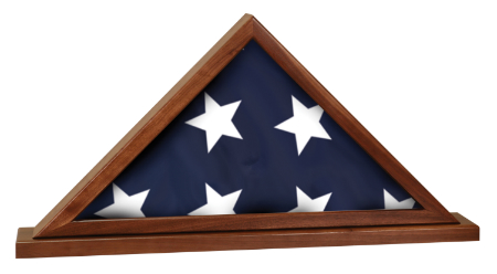 16 1/4" x 8 1/4" Genuine Walnut Flag Display Case with Base Attached 2