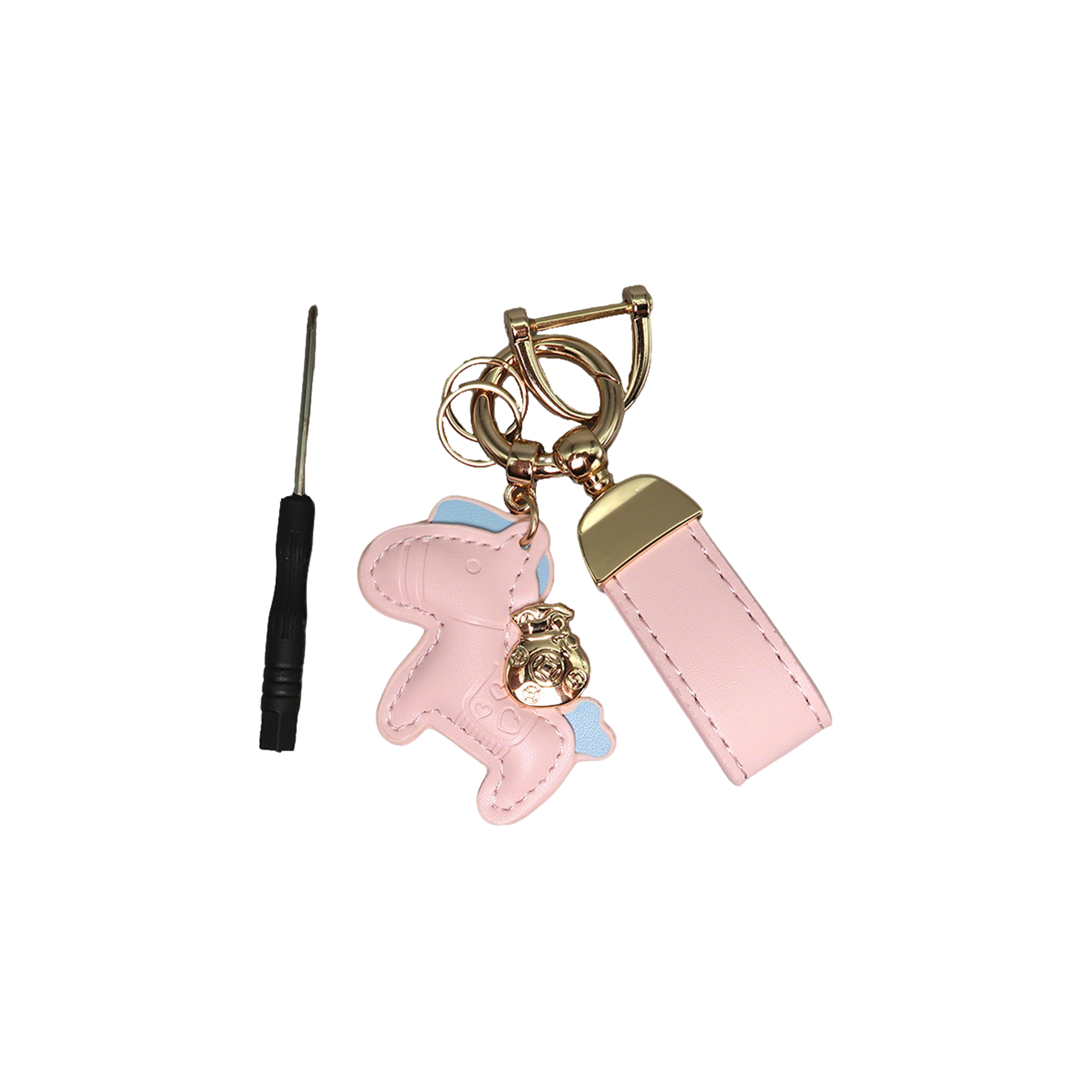 Polyurethane Pony Figure Key Ring With Strap 6.7" Length 1